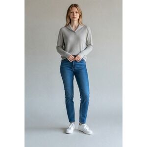 New Jeanne Pierre Ladies' Textured Knit Sweater Extra Large XL Grey Combo